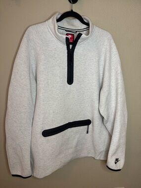 Nike Tech Fleece 1/2 Zip Pullover XXL White Minimal Athleisure